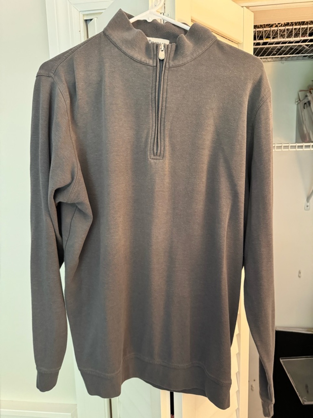 Peter Millar Men's Zip-Neck Sweater in Charcoal
